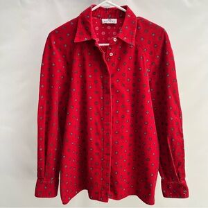 Vintage Red Corduroy - Women’s Button Up Shirt - Made In Canada Outdoors Sz. M